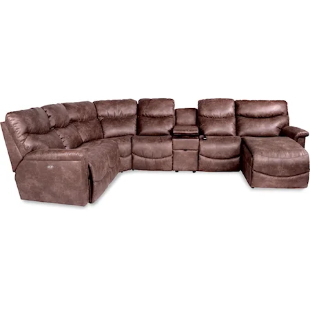 Six Piece Power Reclining Sectional with LAS Chaise